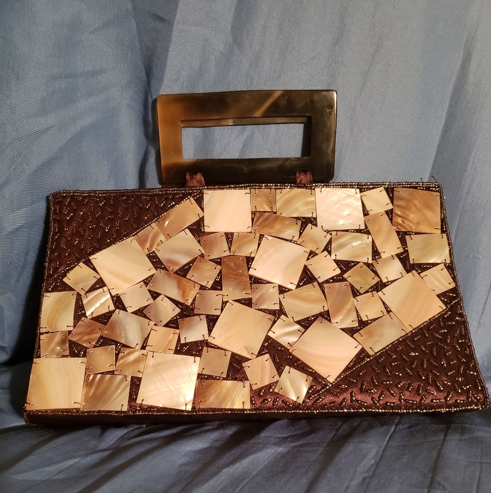 MAD BAGS MOTHER OF PEARL BEADED PURSE